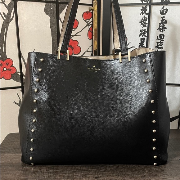Kate Spade Black Tote with Silver Studs - Picture 1 of 11